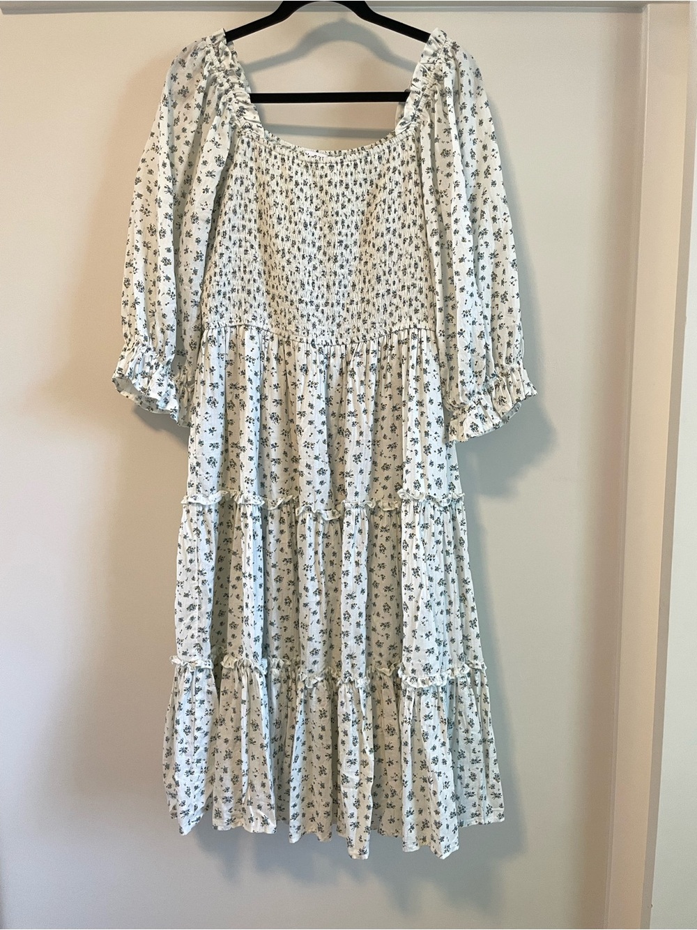 Ivy City Co White Midi Dress with Floral Print